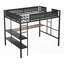 Lit mezzanine double en métal avec bureau Tablettes - aucun sommier requis, support solide!