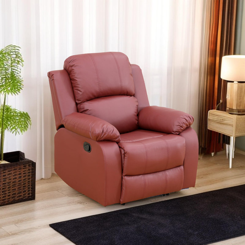 Fauteuil inclinable manuel en cuir, Red