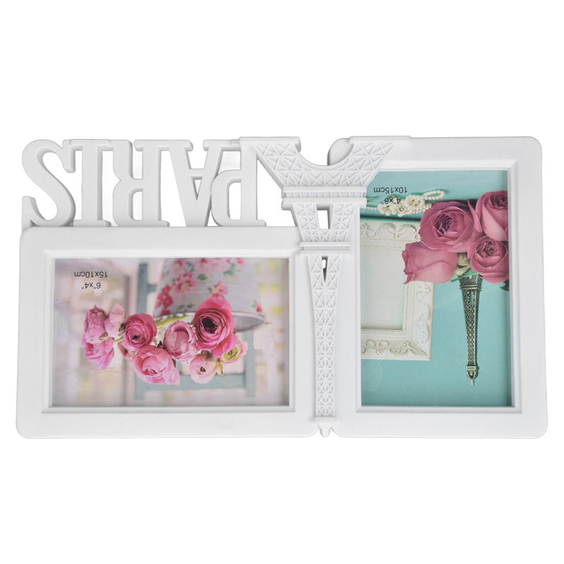 Lot de 2 cadres photo rectangulaires décoratifs pour la maison, avec 2 trous, pour photos de mariage, chambre ou fête.
