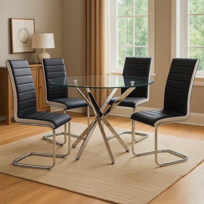 4 -Person Glass Dining Set