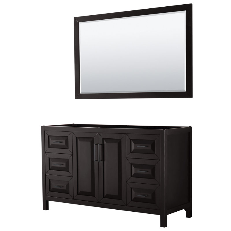 Daria 59'' W Single Bathroom Vanity Base, Dark Espresso/Matte Black