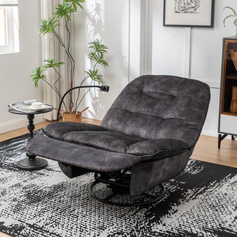 Swivel Recliner Chair, Black