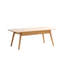 Table basse de 100 cm (39,37 po) avec tablette de rangement, en bois massif de chêne, idéale pour le salon.