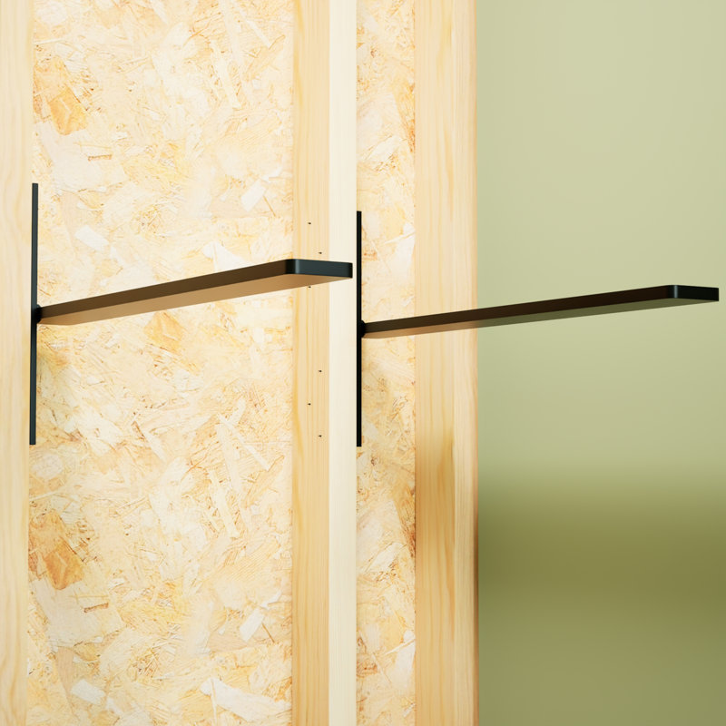 28-Inch Black Steel Floating Shelf Bracket