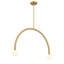 Lustre 2 lumières Rua en laiton naturel-847877370