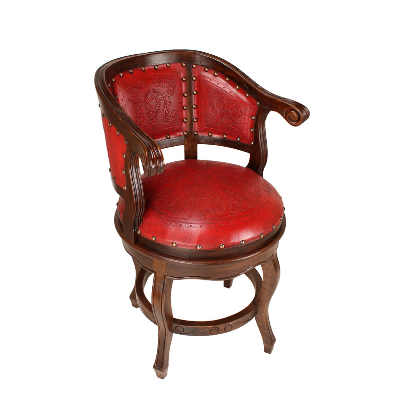 Tabouret pivotant Cardinal, Tabouret de comptoir (assise de 26 po de hauteur), Rouge / Brun