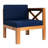5 Patio Sectional Seating Group With Cushions - Natural Finish, Blue Pillows, Wood Construction, For Outdoor Enjoyment 5 Pieces Cushions, Blue, Wood, Water-, -, For Hiking-2078408851