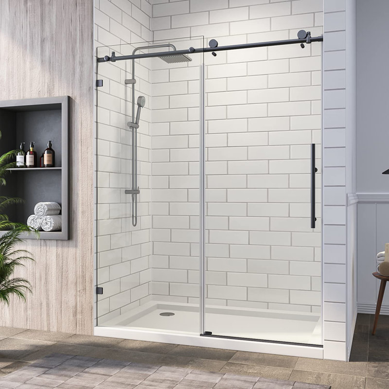 58" - 60" W x 76" H Single Sliding Frameless Shower Door