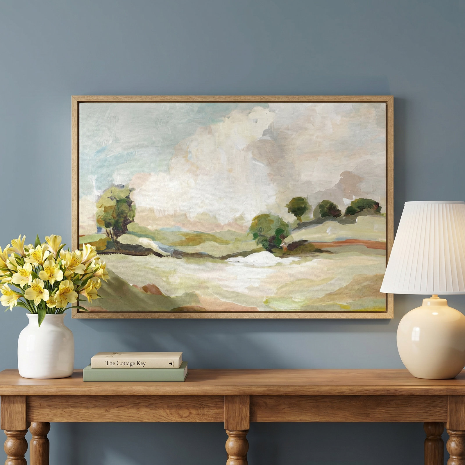 Pastoral Land Print, 25.5" H x 35.5" W x 1.25" D, Brown