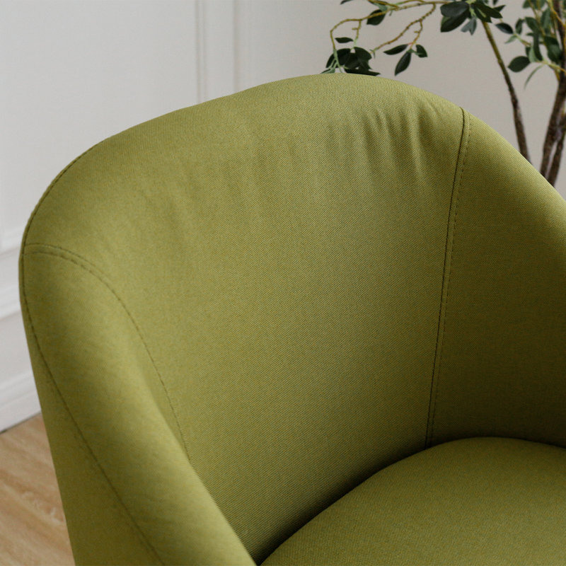 Fauteuil demi-tonneau de 22 po Emra, Mélange de lin vert