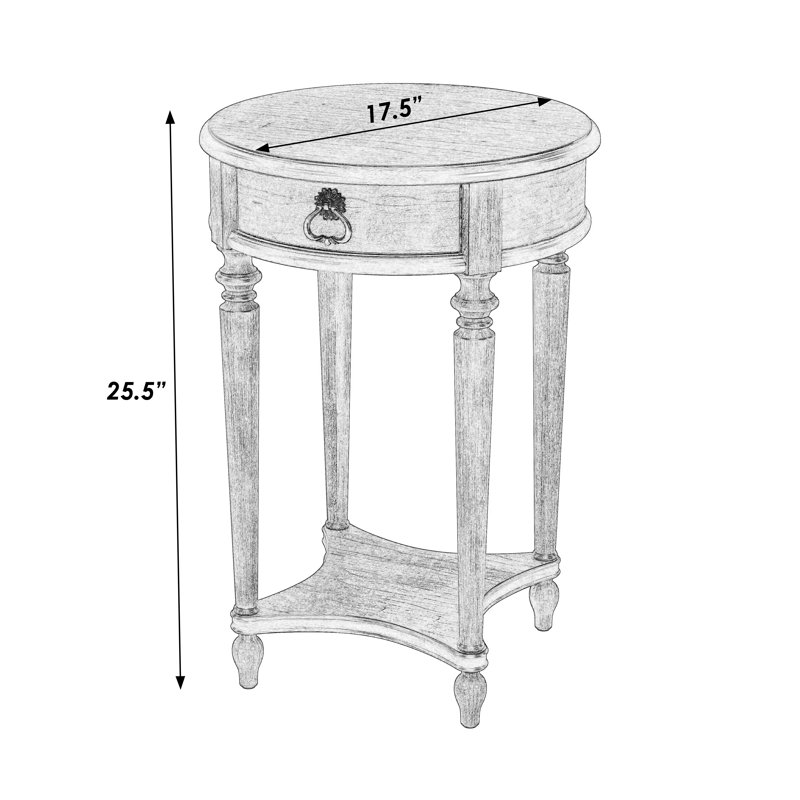 Jules 1 Drawer Round End Table with Storage, Light Cherry