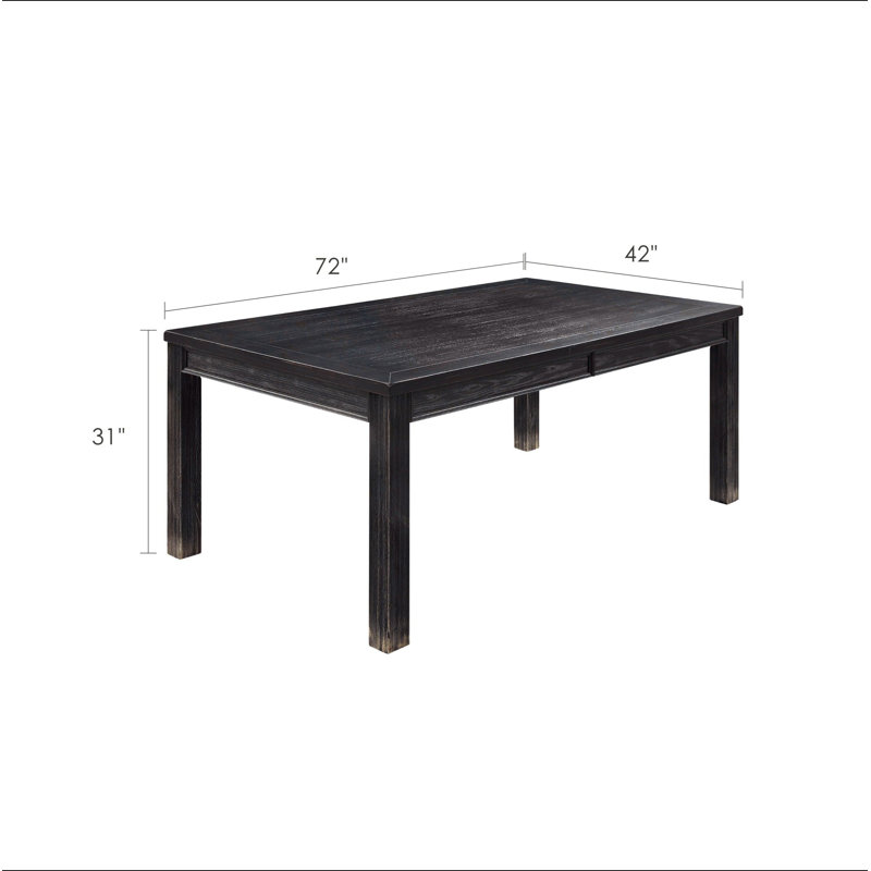 Table de salle à manger rustique audacieuse noire patinée 1 pièce