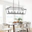 6 - Light Kitchen Steel Dimmable Rectangle Chandelier, UL Certified-1830333801