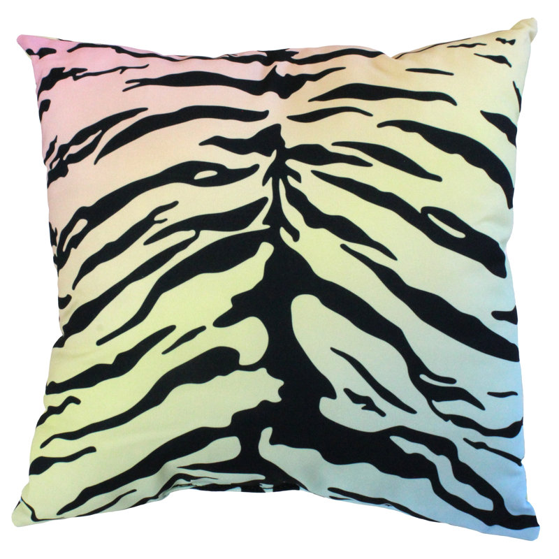 Animal Print Reversible Throw Pillow, Pastel Gradient