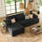  Bianca Wide Plush Corduroy 3-Seat L Shaped Modular Sofa with Storage-515154101-522429801