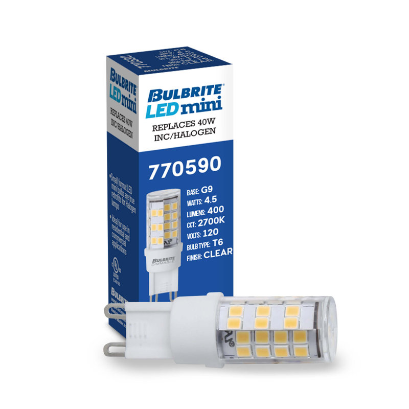 Ampoule à DEL T4 30 W à intensité variable, blanc chaud G9 / base à deux broches, 2700 K, 5 W