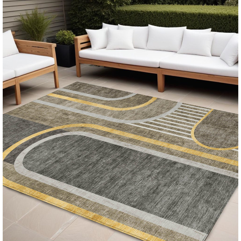 Tapis extérieur lavable antidérapant 8 pi x 10 pi taupe
