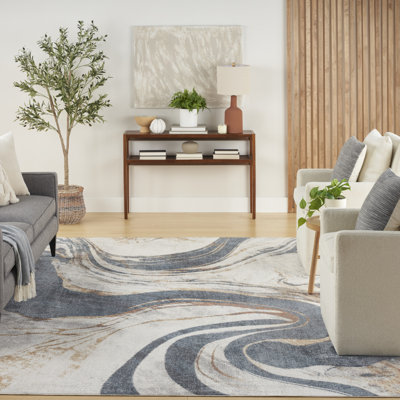 Tapis d'intérieur moderne ivoire Nourison Astra
