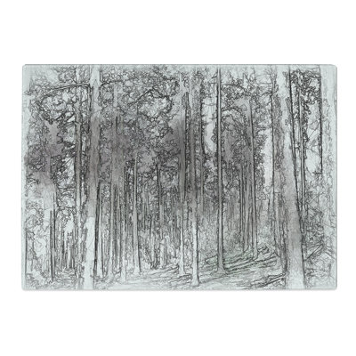 Tempered Glass Pretty Forest Chopping Board