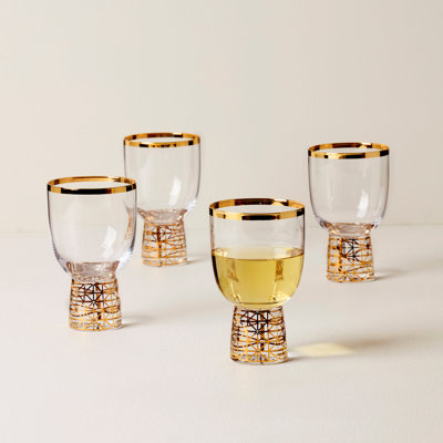 Lenox Tuscany Classics Gold Frost Wine Glasses, Set Of 4