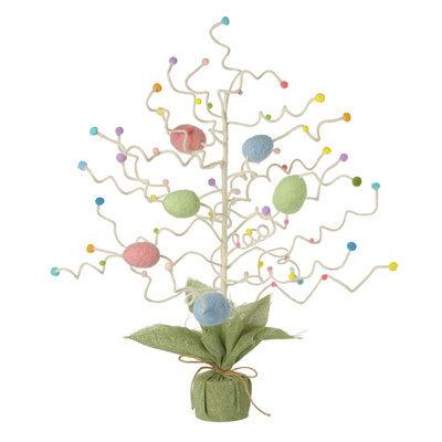 Wire Coloured Eggs Tree