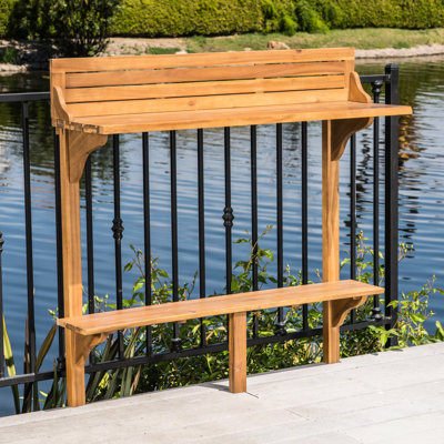 Wood Balcony Bar Table - 50.87 Inches In Height, 16.5 Width, 48 Length Adult Assembly With Supplied Tools 50.87h, 16.5w, 48l Needed Provided