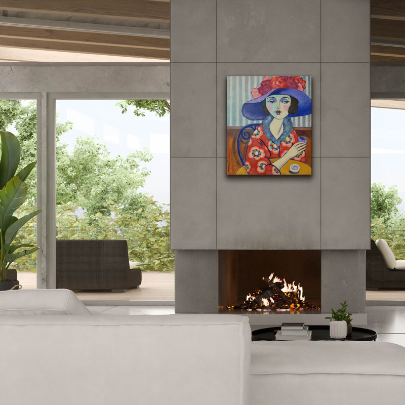 «Woman in Red» par Holly Wojhan, art mural sur toile, H 30 po x l 26 po x P 1,5 po