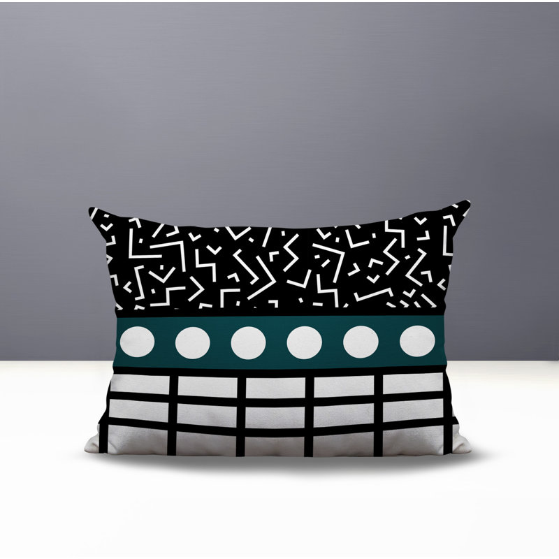 Oreiller rectangulaire réversible intérieur / extérieur Poptik, Rectangulaire H 18 po x l 25 po, Émeraude