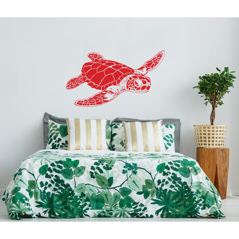 Décalcomanie murale tortue de mer, Rouge
