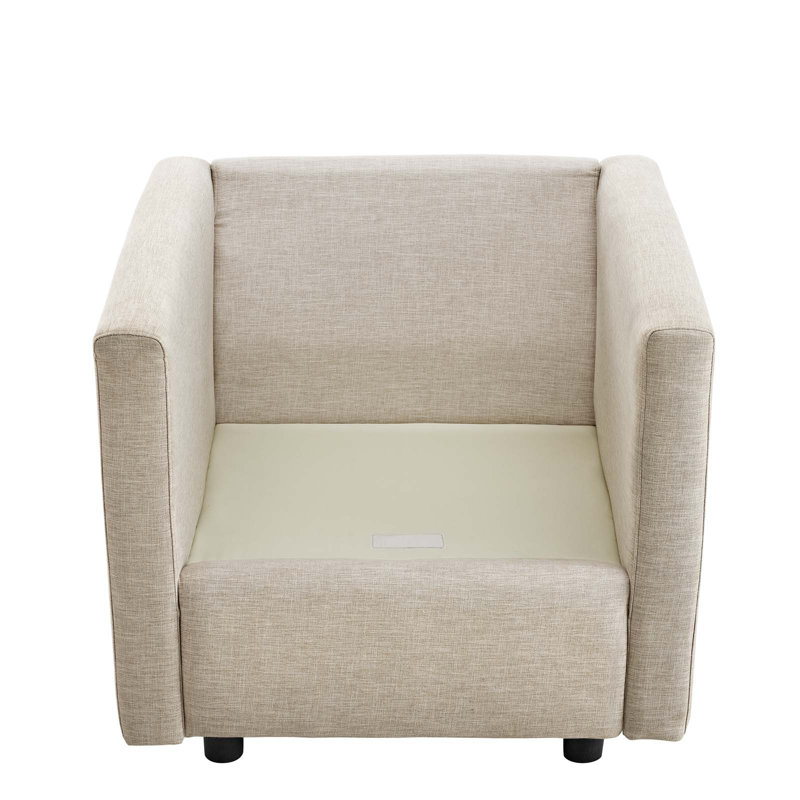 Modway Activate Upholstered Fabric Armchair, Beige Polyester Blend