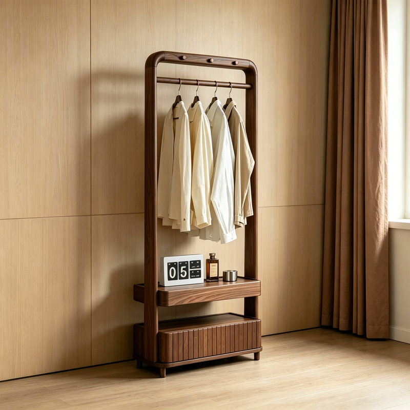 Portemanteau autoportant en bois massif