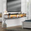 Meuble télé 77 po flottant pour téléviseur de 85 po ou moins, meuble télé flottant en bois avec tablette de rangement, meuble télé mural avec lumière DEL, cadeau