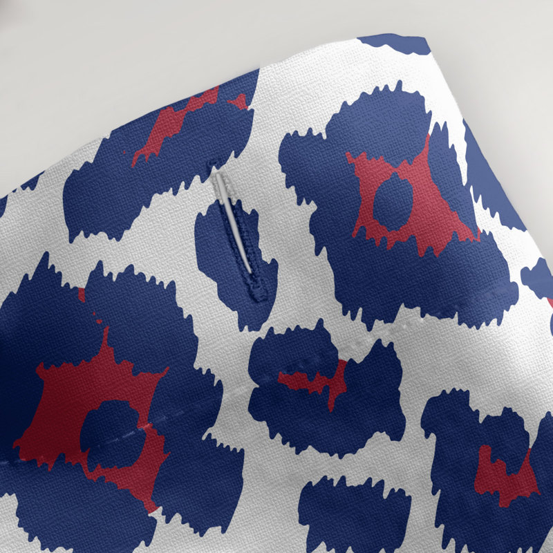 Rideau de douche à imprimé animalier, Blanc / Bleu / Rouge