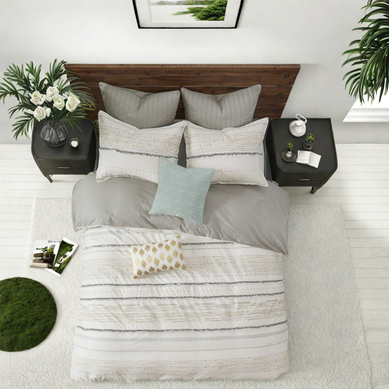 Premium Cotton Full Queen Bedding Sets, Boho Contemporary Home Style