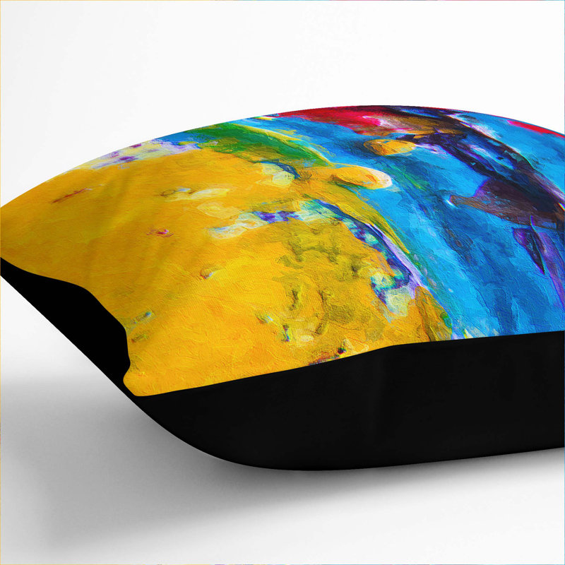 Abstract Square Throw Cushion, Black, 40 x 40 cm