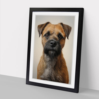 Border Terrier Realism - Single Picture Frame Print on Wood