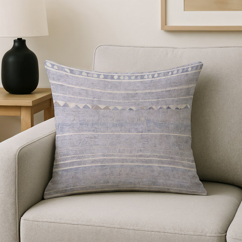 Coussin décoratif intérieur et extérieur Modern, Gris abstrait 137, Carré 20 po