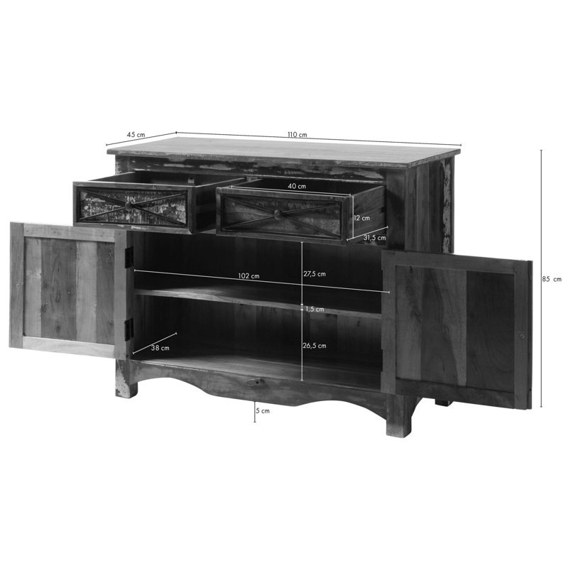 Nature Of Spirit 110cm Solid Wood Sideboard