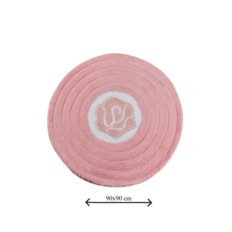 Tapis de bain Adelae, Rose / blanc