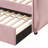 Pink Velvet Daybed W/Trundle (Twin)-1440083070