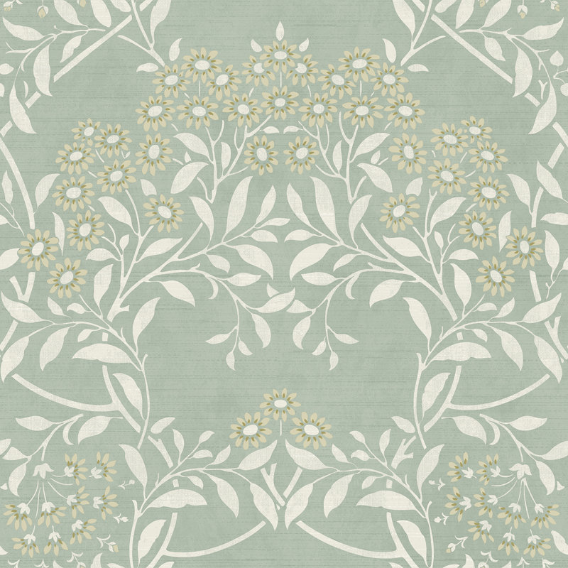 Papier peint damassé Penelope, Vert