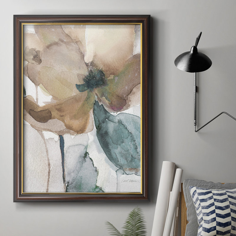 Watercolor Poppy I, toile encadrée de qualité supérieure - prête à être accrochée, L 16 po x H 20 po x P 2,5 po