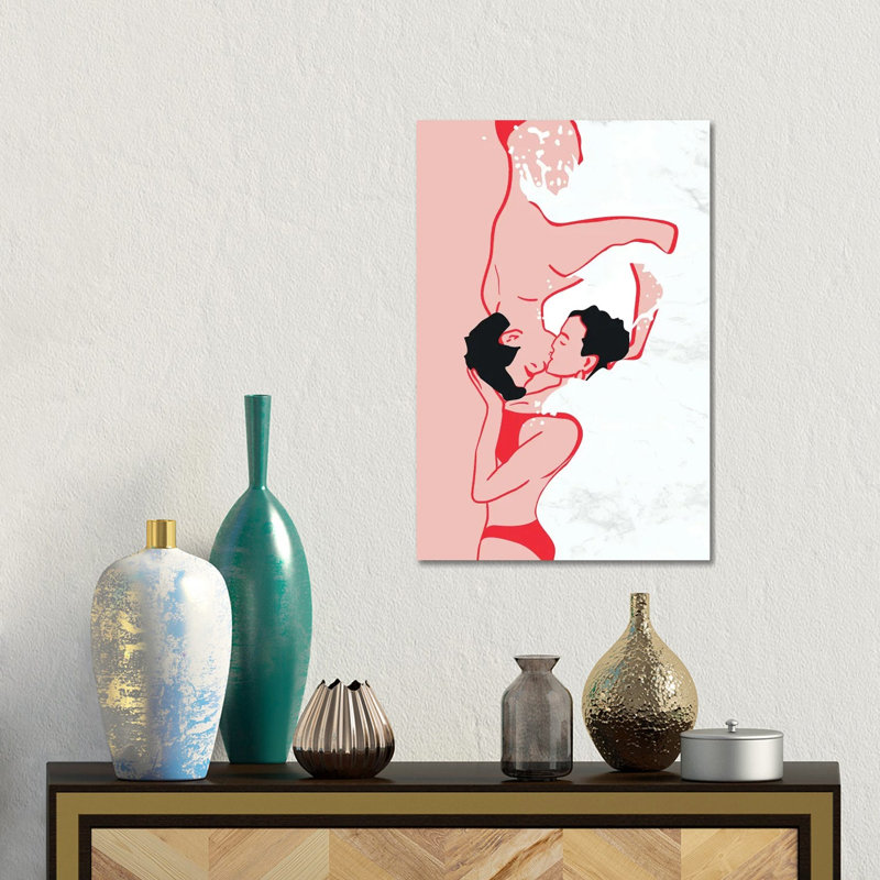 Ethereal Kiss In The Waves by Kintsugi99 - Gallery-Wrapped Canvas Giclée on Canvas, 45.72 cm H x  30.48 cm W  x  1.905 cm D