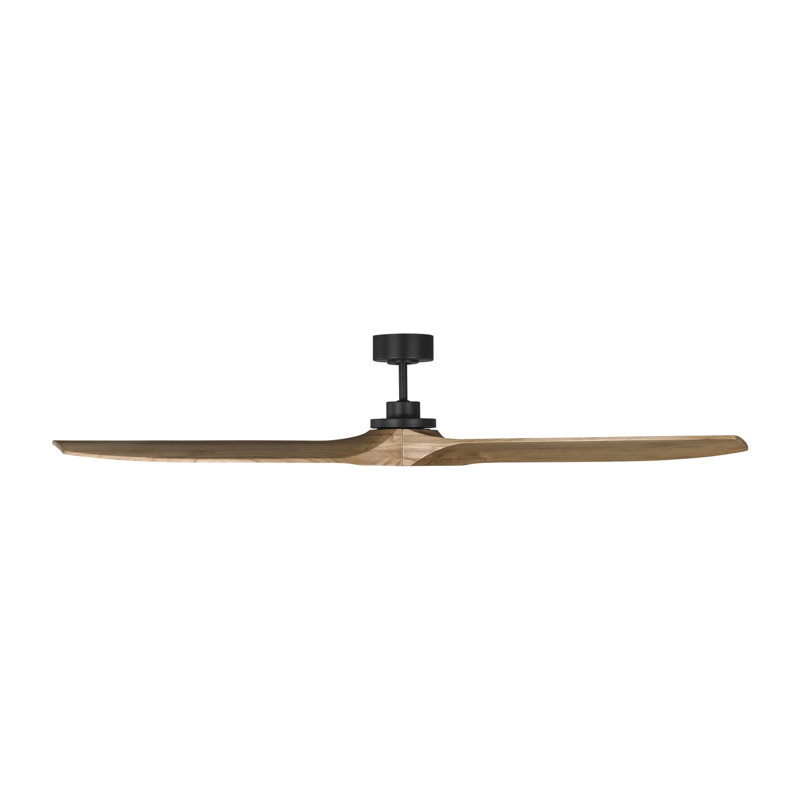 Visual Comfort Fan Collins Smart 70 Indoor Ceiling Fan with Threaded Downrod, Natural Honey blades and Handheld Remote