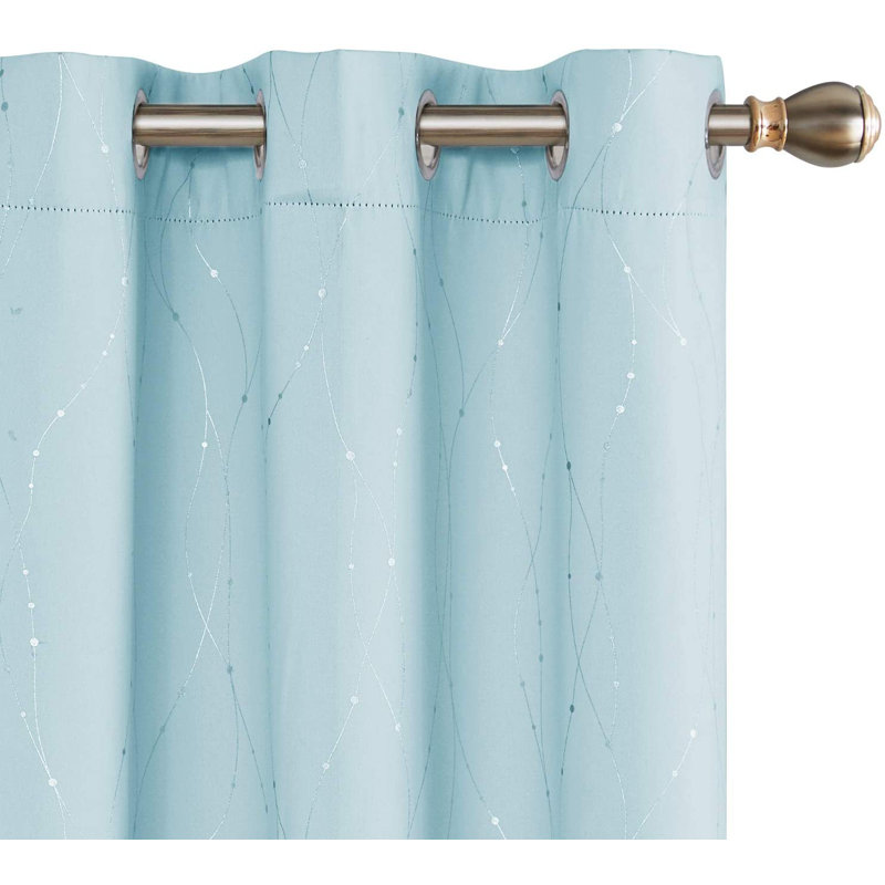 Cohmer Room Darkening Curtain Pair, 42" W x 45" L, Sky Blue