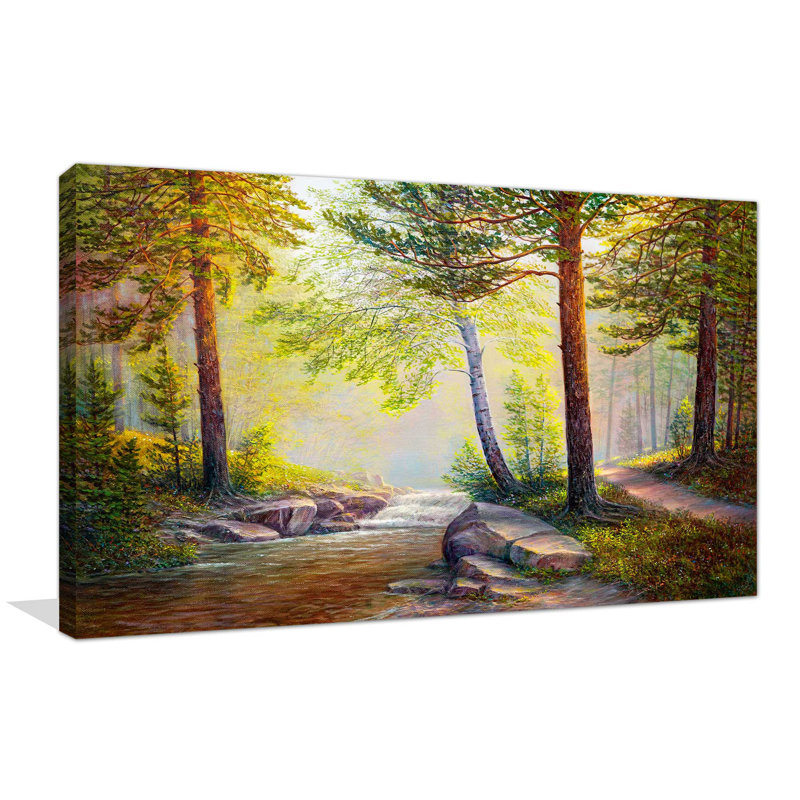 « painted forest », reproduction d’impression sur toile tendue, H 24 po x l 40 po x P 1,5 po