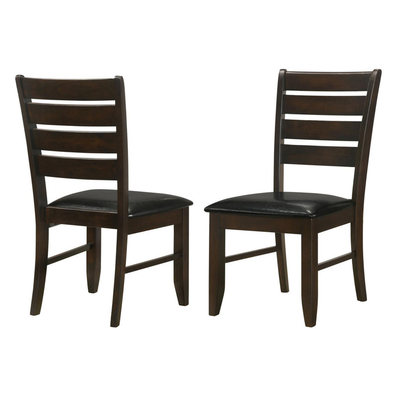 Roffe Ladder Back Side Chair , Black, Cappuccino