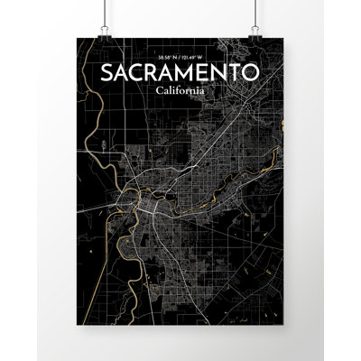 Sacramento City Map - No Frame Print