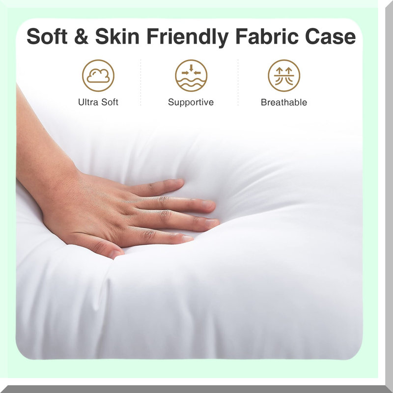 UltraPlush Down Alternative Pillow Insert - Extra Soft Bed Sleeping Sham - White - 1 Count Pack - Hypoallergenic - Luxurious Comfort - Fluffy Support