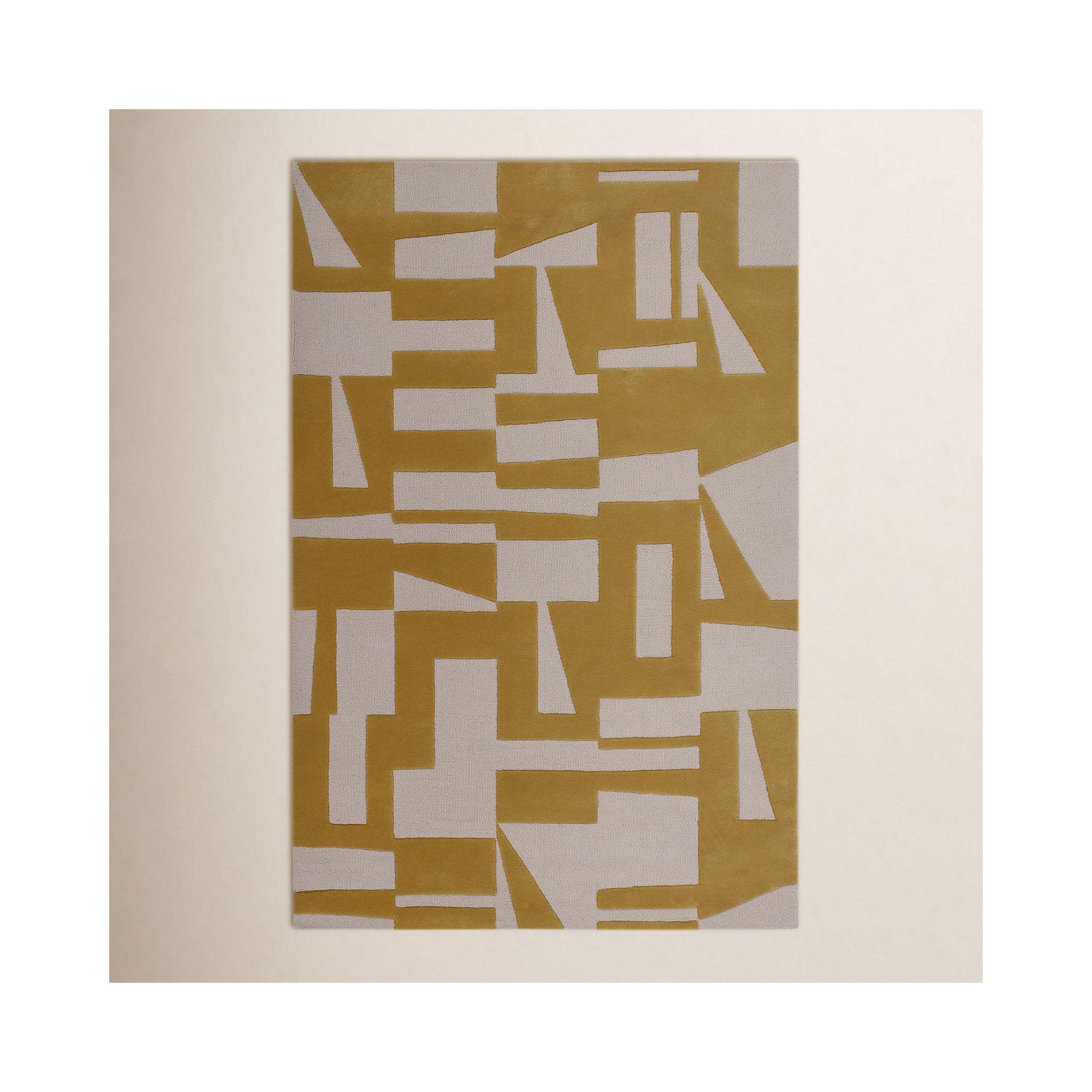 Handmade Mustard Yellow Rug, Rectangle 9' x 12'